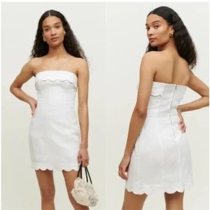 Reformation NWT white scalloped Isles dress